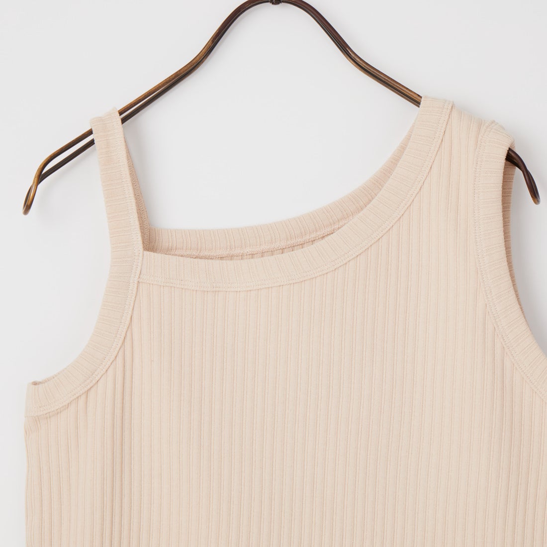 Jf Ready Made [ジェイエフレディメイド] ワイドリブワンショル風タンクトップ [763813] 10 Lﾍﾞｰｼﾞｭ