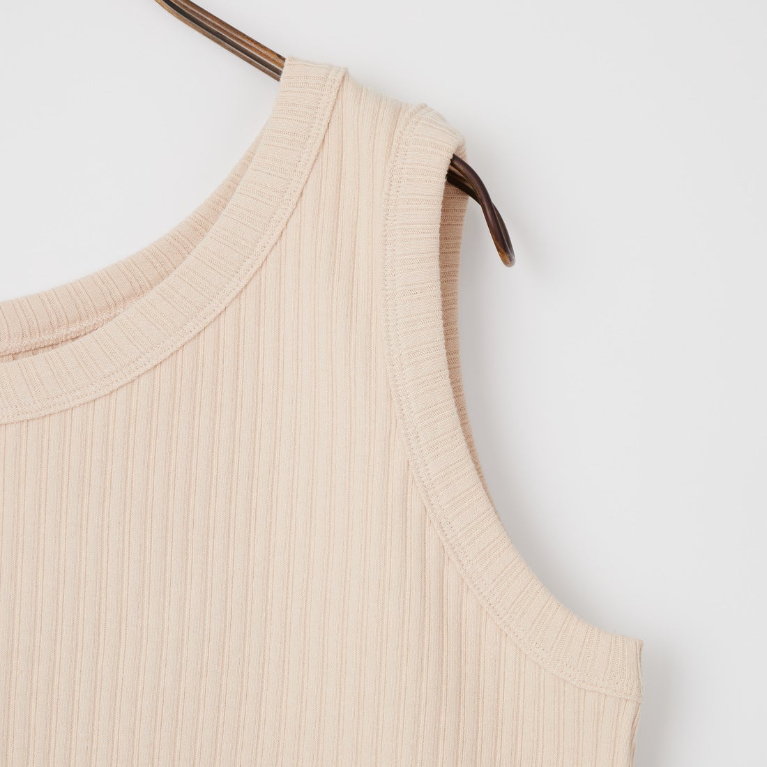 Jf Ready Made [ジェイエフレディメイド] ワイドリブワンショル風タンクトップ [763813] 10 Lﾍﾞｰｼﾞｭ