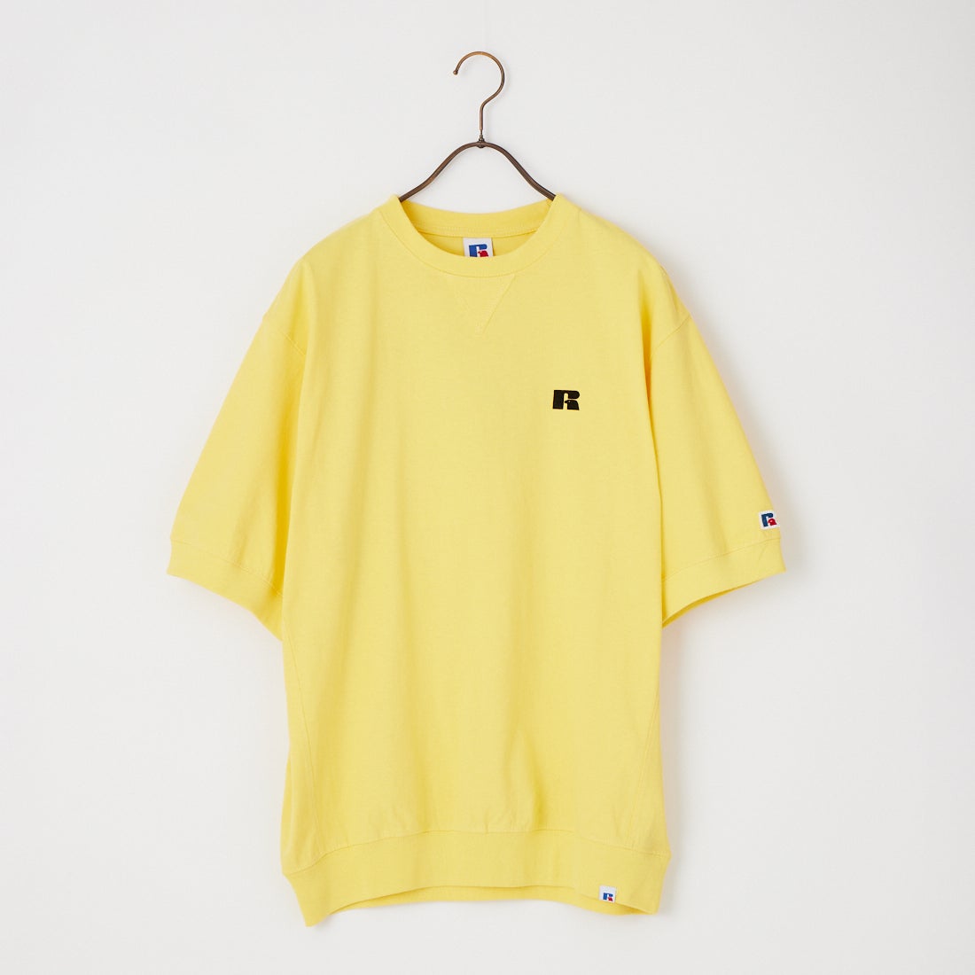 RUSSELL ATHLETIC [ラッセルアスレティック] 別注 カレッジロゴプリント スウェットライクTシャツ [JFRU26SS-01-JF] YELLOW