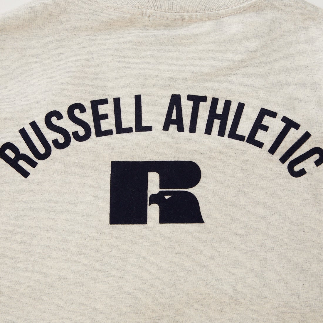 RUSSELL ATHLETIC [ラッセルアスレティック] 別注 カレッジロゴプリント スウェットライクTシャツ [JFRU26SS-01-JF] ASH