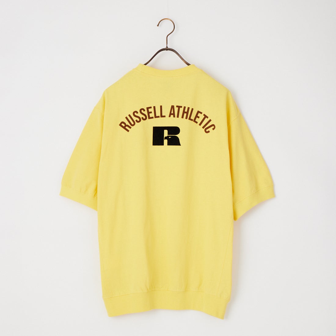 RUSSELL ATHLETIC [ラッセルアスレティック] 別注 カレッジロゴプリント スウェットライクTシャツ [JFRU26SS-01-JF] YELLOW