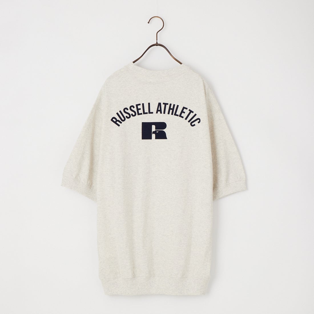 RUSSELL ATHLETIC [ラッセルアスレティック] 別注 カレッジロゴプリント スウェットライクTシャツ [JFRU26SS-01-JF] ASH