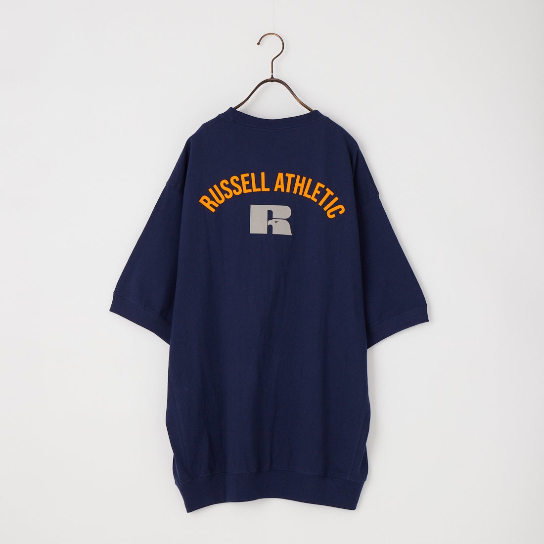 RUSSELL ATHLETIC [ラッセルアスレティック] 別注 カレッジロゴプリント スウェットライクTシャツ [JFRU26SS-01-JF] NAVY