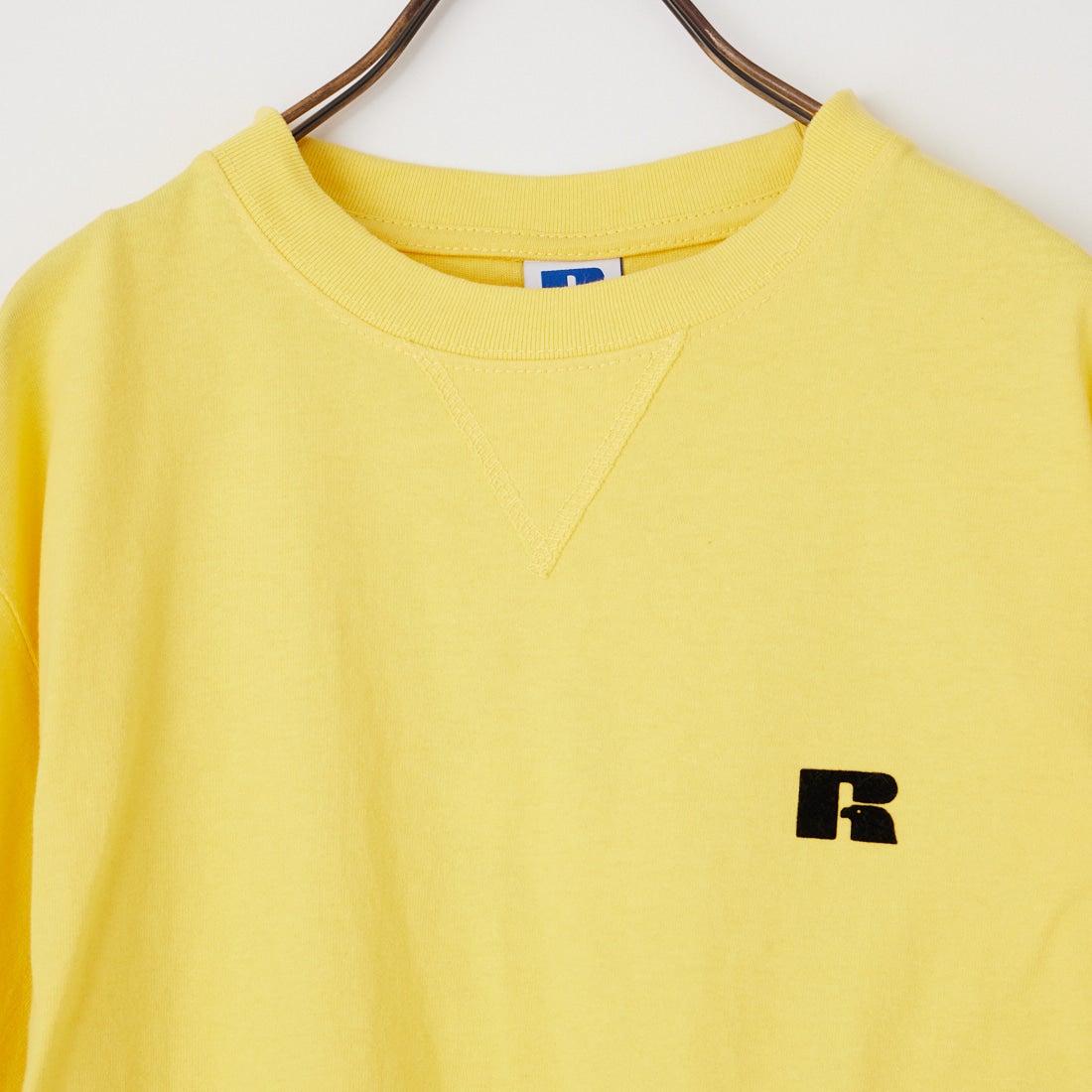 RUSSELL ATHLETIC [ラッセルアスレティック] 別注 カレッジロゴプリント スウェットライクTシャツ [JFRU26SS-01-JF] YELLOW
