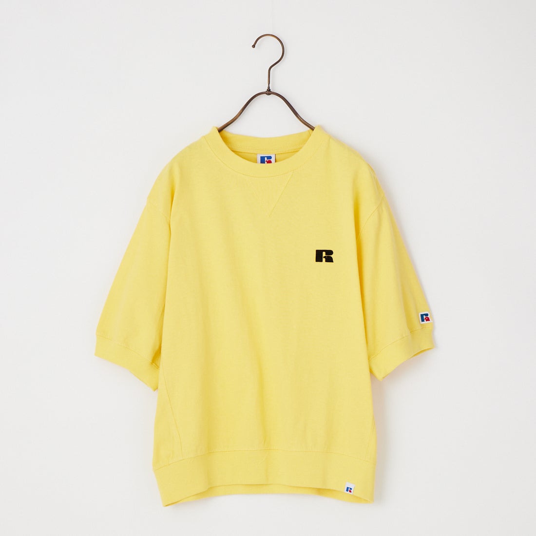 RUSSELL ATHLETIC [ラッセルアスレティック] 別注 カレッジロゴプリント スウェットライクTシャツ [JFRU26SS-01-JF] YELLOW