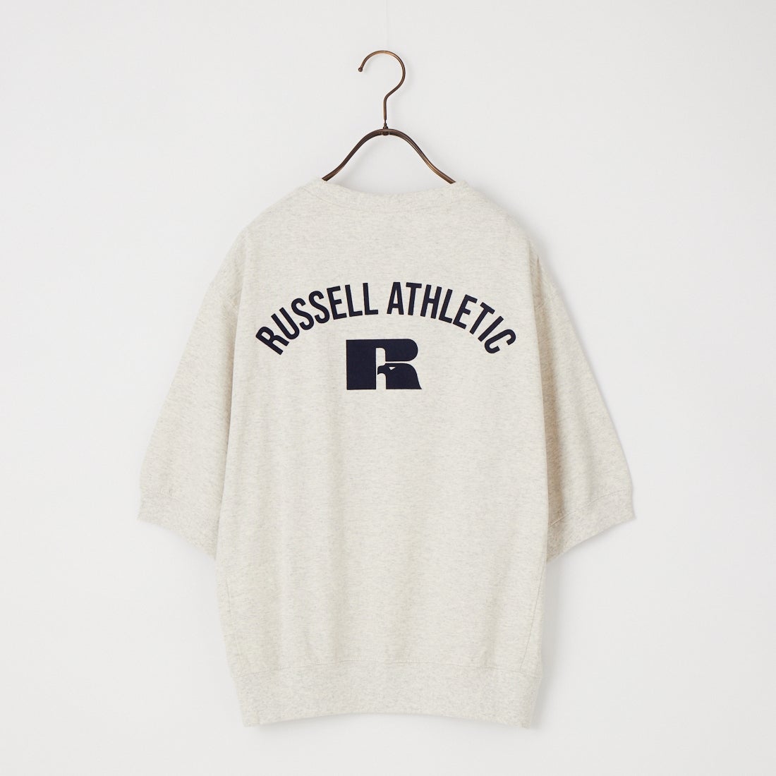 RUSSELL ATHLETIC [ラッセルアスレティック] 別注 カレッジロゴプリント スウェットライクTシャツ [JFRU26SS-01-JF] ASH