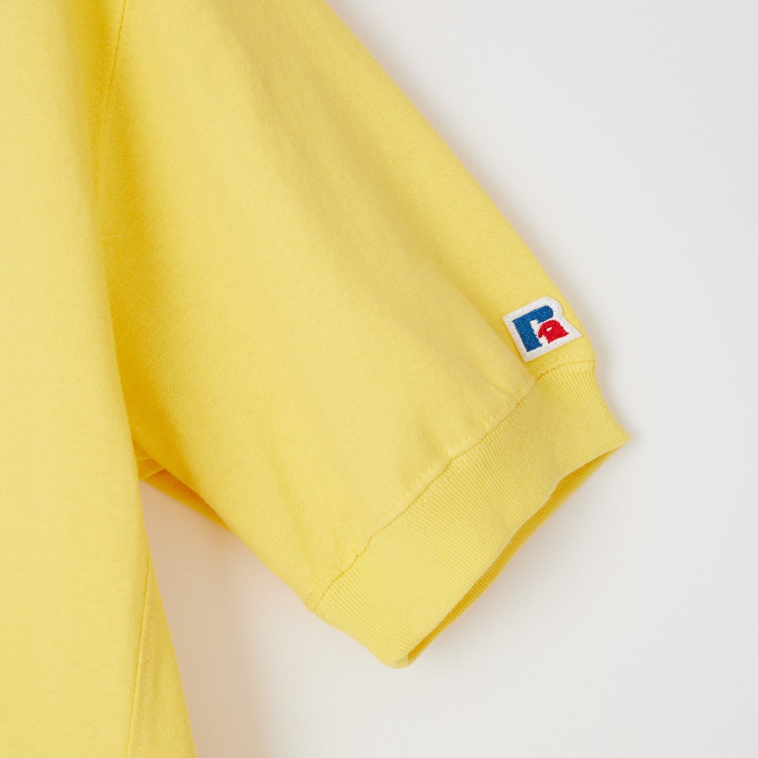 RUSSELL ATHLETIC [ラッセルアスレティック] 別注 カレッジロゴプリント スウェットライクTシャツ [JFRU26SS-01-JF] YELLOW