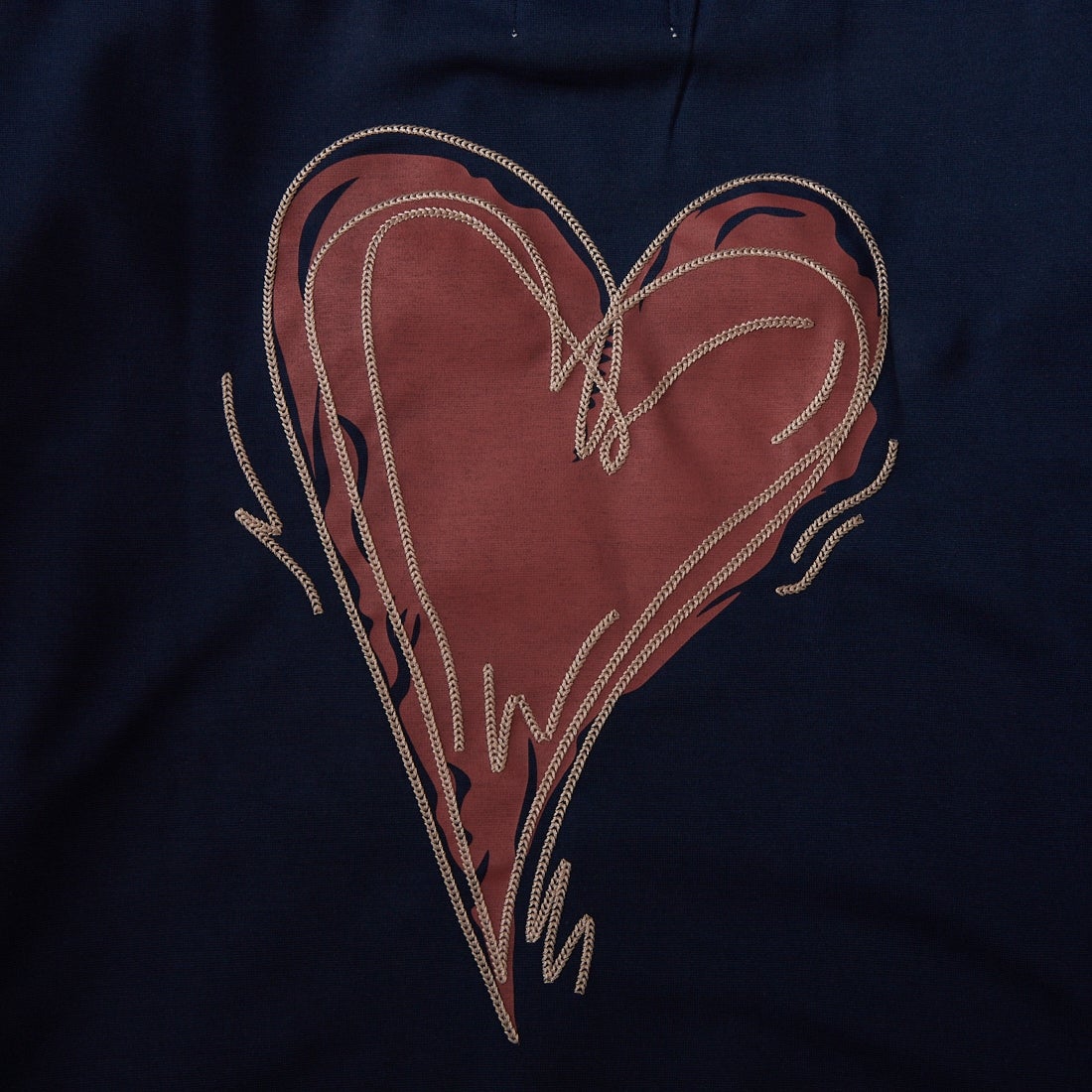 33Degrees [サーティースリーディグリーズ] ショートスリーブポンチ刺繍Tシャツ [26152JF] NAVY ﾊｰﾄ