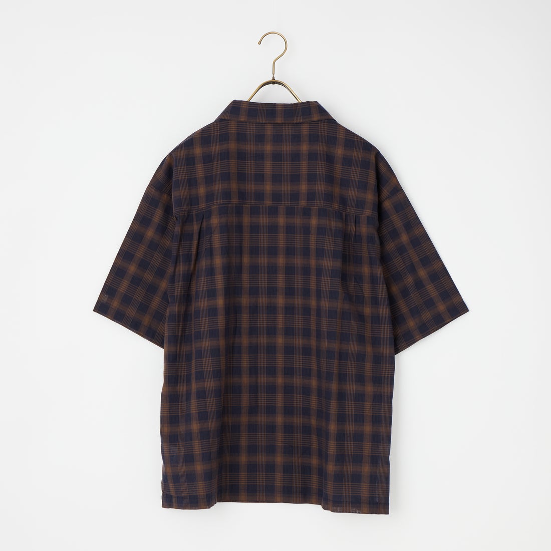 Noir Fabrik [ヌワールファブリック] シアーチェックオープンカラーシャツ [NF-262-020] NAVY