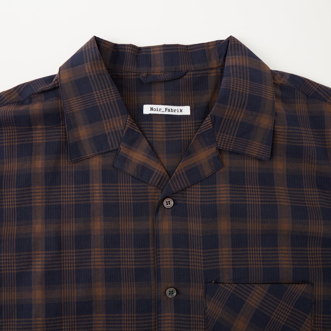 Noir Fabrik [ヌワールファブリック] シアーチェックオープンカラーシャツ [NF-262-020] NAVY