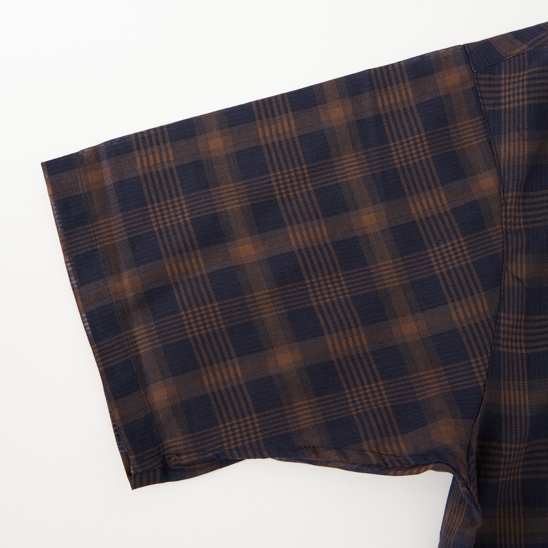 Noir Fabrik [ヌワールファブリック] シアーチェックオープンカラーシャツ [NF-262-020] NAVY