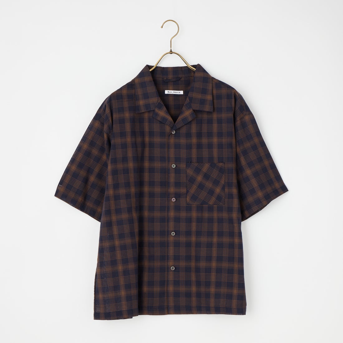 Noir Fabrik [ヌワールファブリック] シアーチェックオープンカラーシャツ [NF-262-020] NAVY