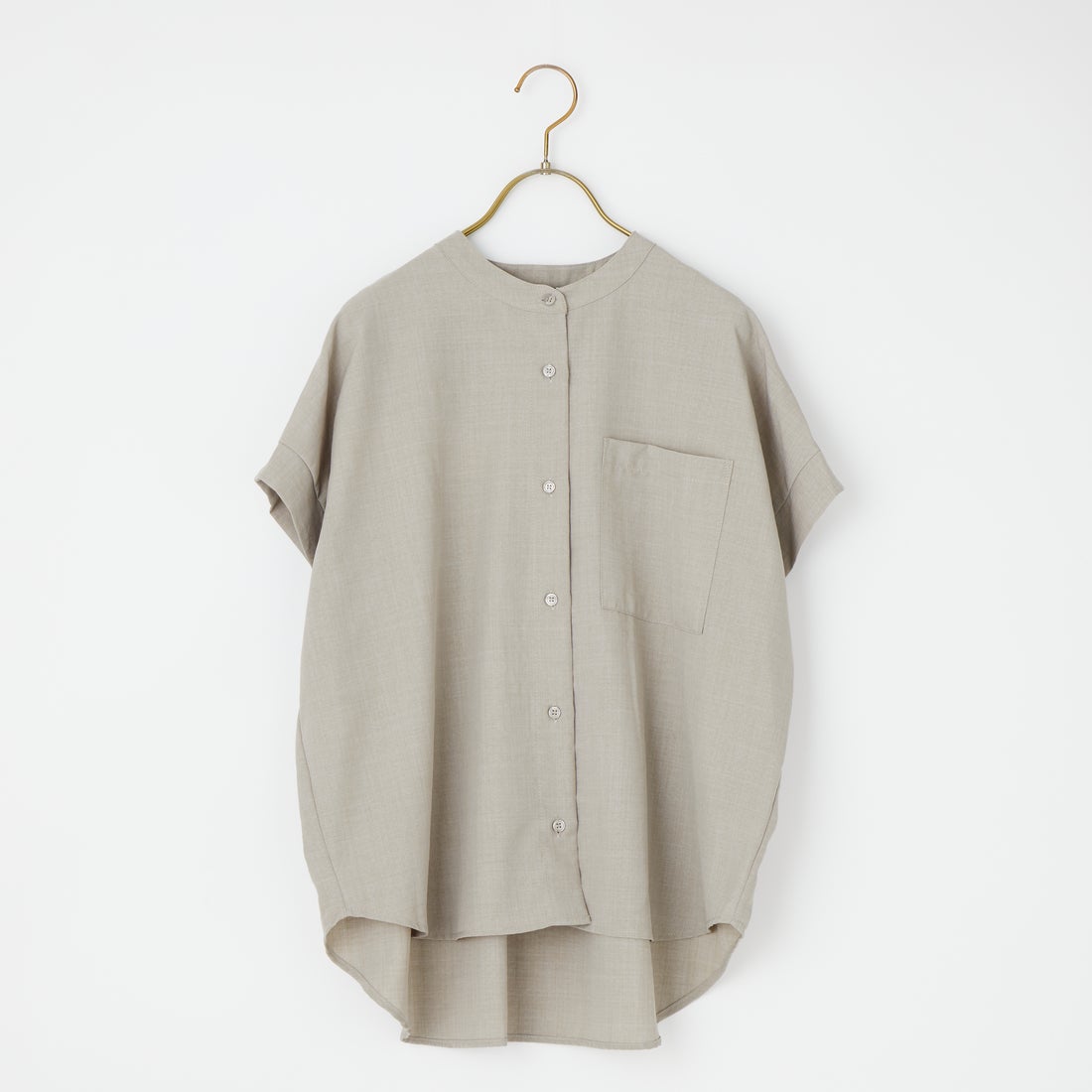 Jf Ready Made [ジェイエフレディメイド] 麻調バックヨークテープ切替ブラウス [4126126Z] ｸﾞﾚｰ