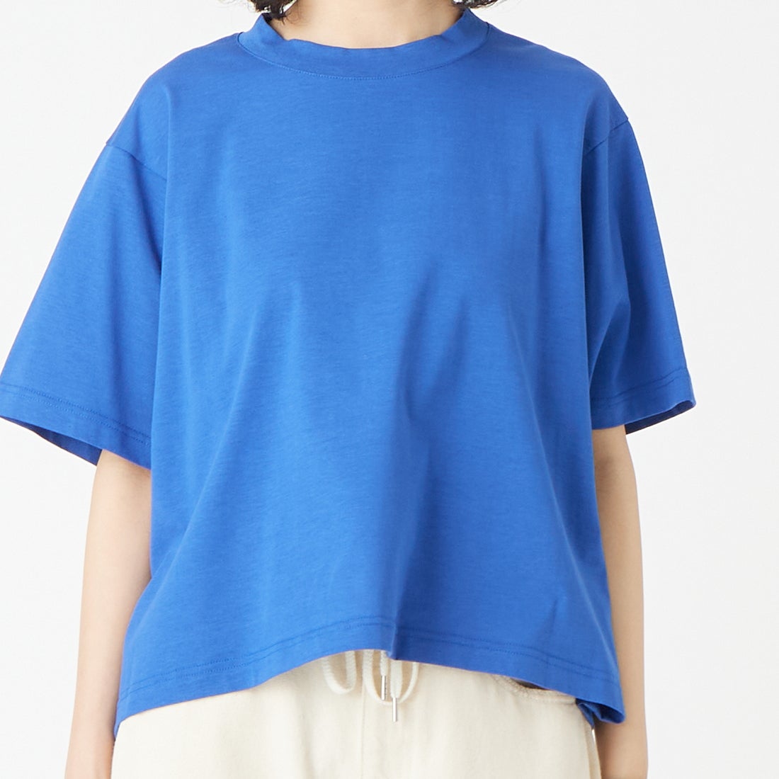 Jeans Factory Clothes [ジーンズファクトリークローズ] バックタックワイドTシャツ [21268053] 070 ﾌﾞﾙｰ &&モデル身長：162cm 着用サイズ：F&&