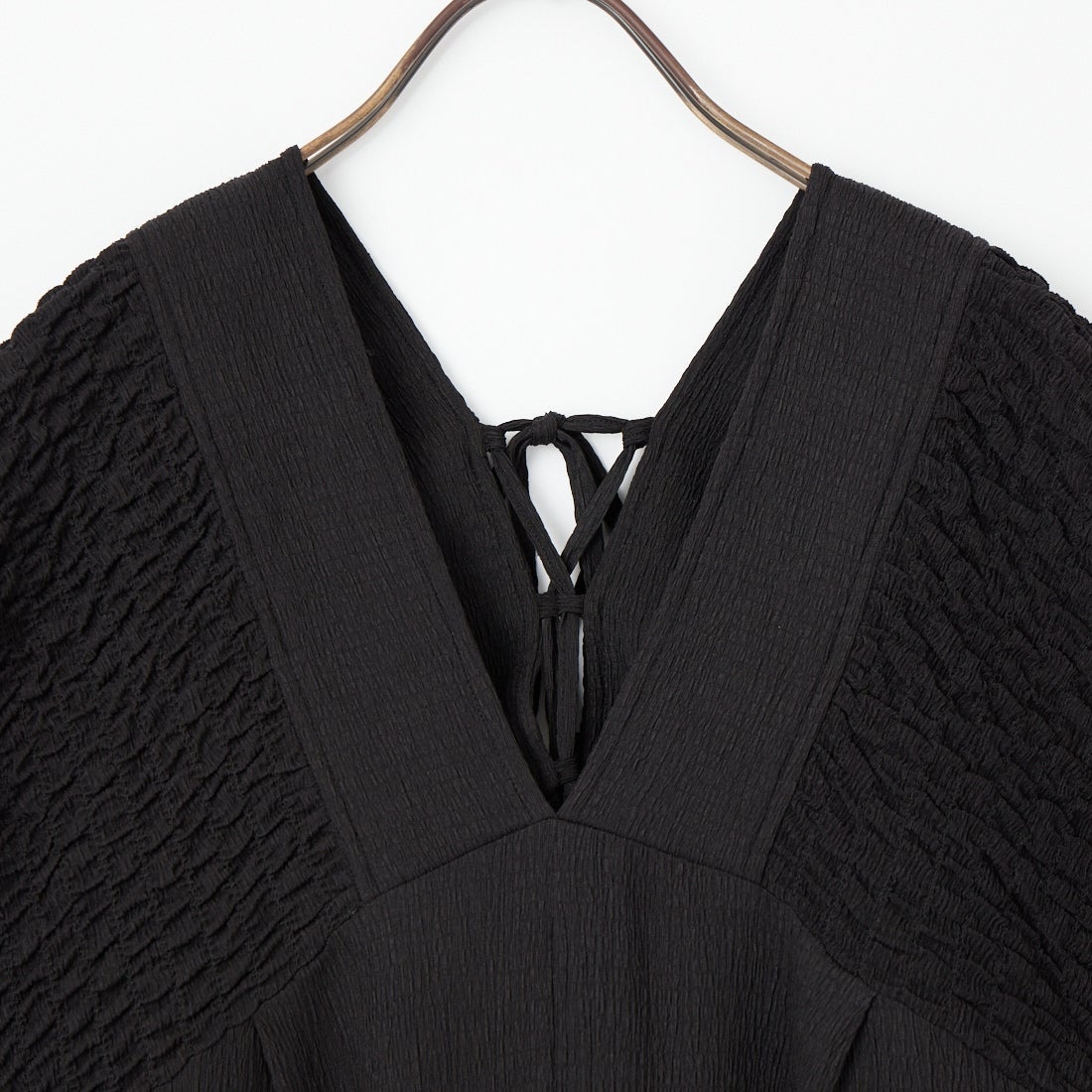 Jeans Factory Clothes [ジーンズファクトリークローズ] 楊柳ギャザーデザインオールインワン [IN1-AO-6] ﾌﾞﾗｯｸ