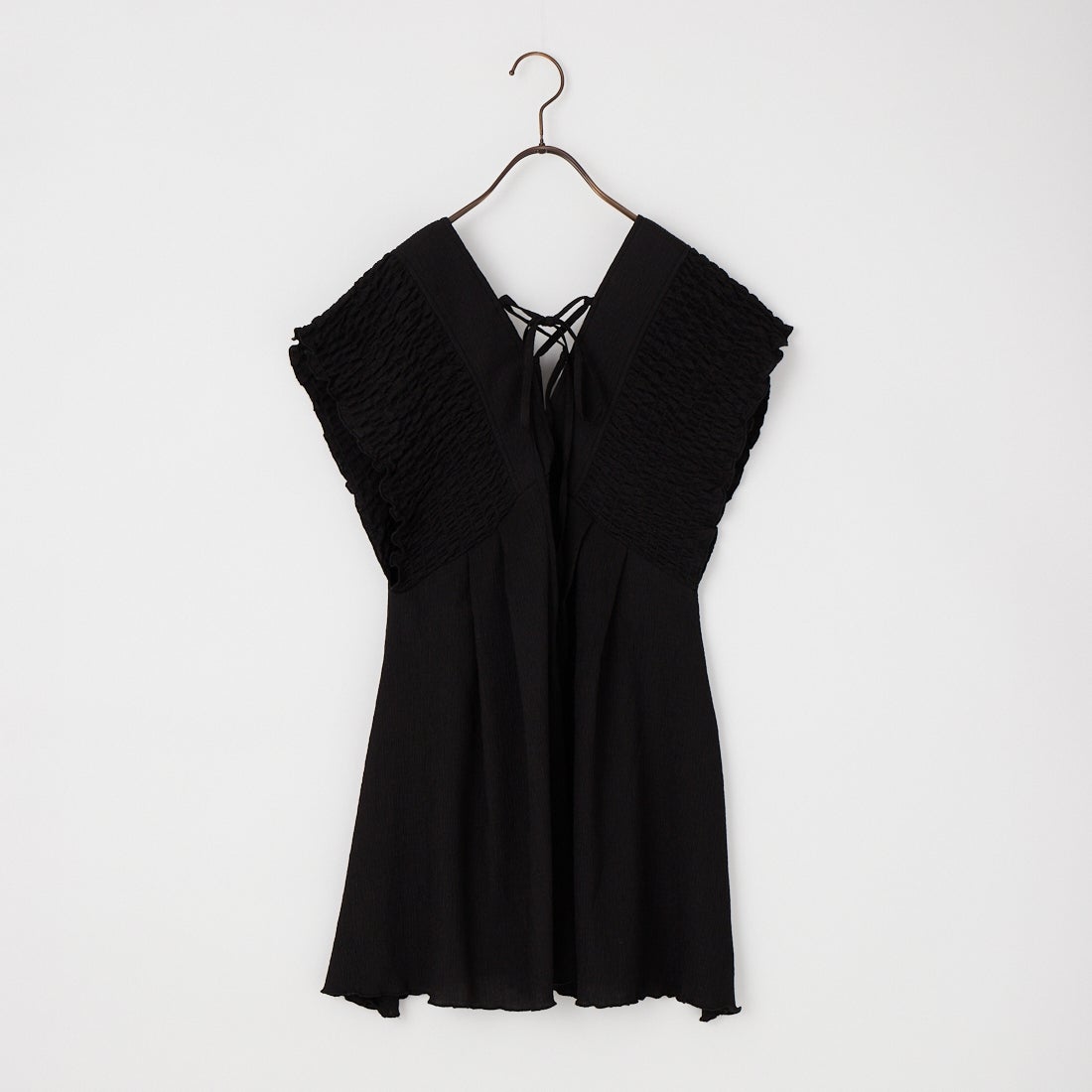 Jeans Factory Clothes [ジーンズファクトリークローズ] 楊柳ギャザーデザインブラウス [IN6-SH-6] ﾌﾞﾗｯｸ