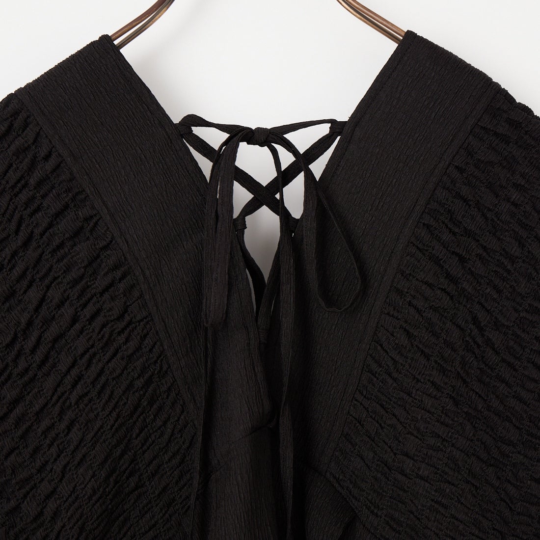 Jeans Factory Clothes [ジーンズファクトリークローズ] 楊柳ギャザーデザインブラウス [IN6-SH-6] ﾌﾞﾗｯｸ