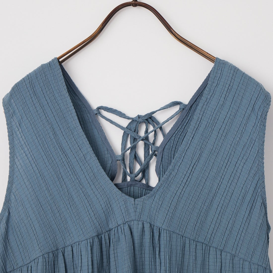 Jeans Factory Clothes [ジーンズファクトリークローズ] 楊柳マキシワンピース [IN2-OP-6] BLUE