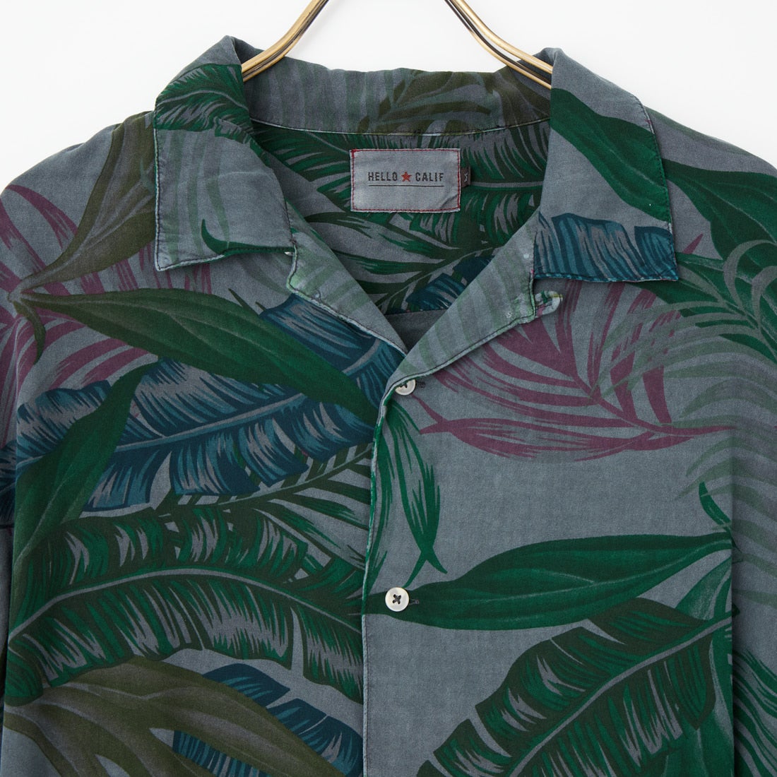 HELLO CALIF [ハローカリフ] ピグメントトロピカルシャツ [662002] BLACK