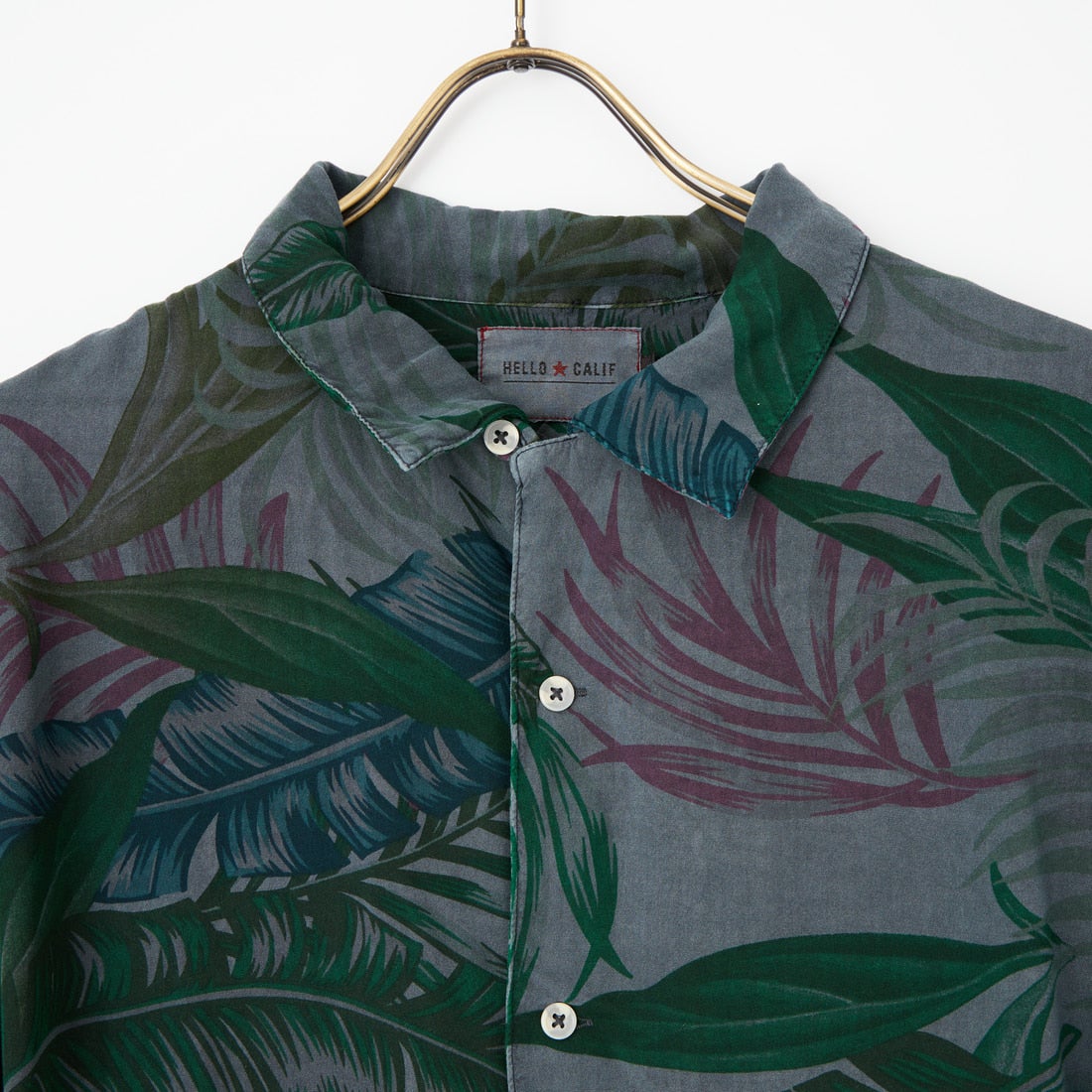 HELLO CALIF [ハローカリフ] ピグメントトロピカルシャツ [662002] BLACK