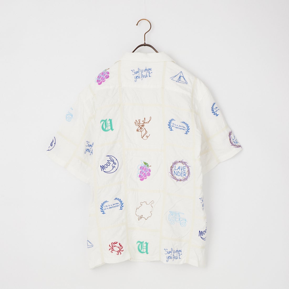 HELLO CALIF [ハローカリフ] パッチワークエンブロイドシャツ [662006] WHITE