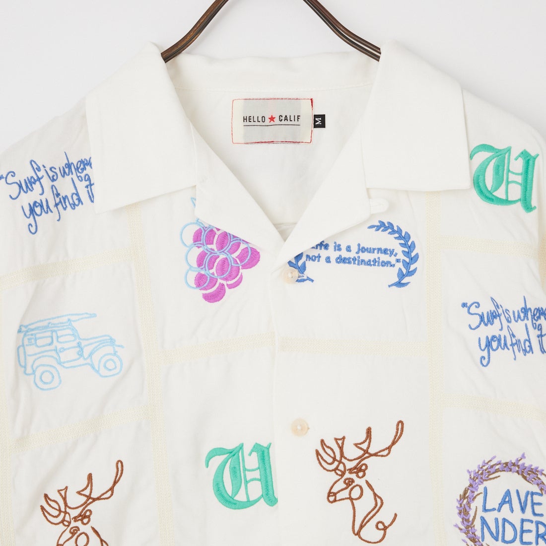 HELLO CALIF [ハローカリフ] パッチワークエンブロイドシャツ [662006] WHITE