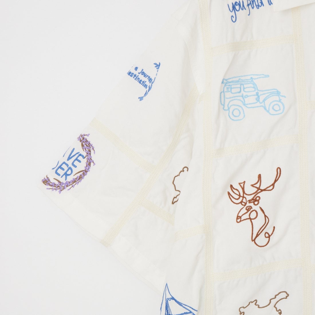 HELLO CALIF [ハローカリフ] パッチワークエンブロイドシャツ [662006] WHITE