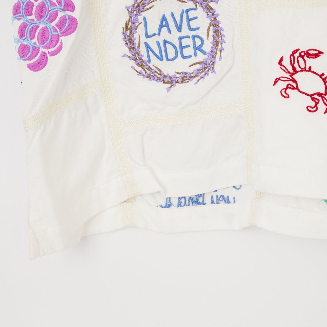 HELLO CALIF [ハローカリフ] パッチワークエンブロイドシャツ [662006] WHITE