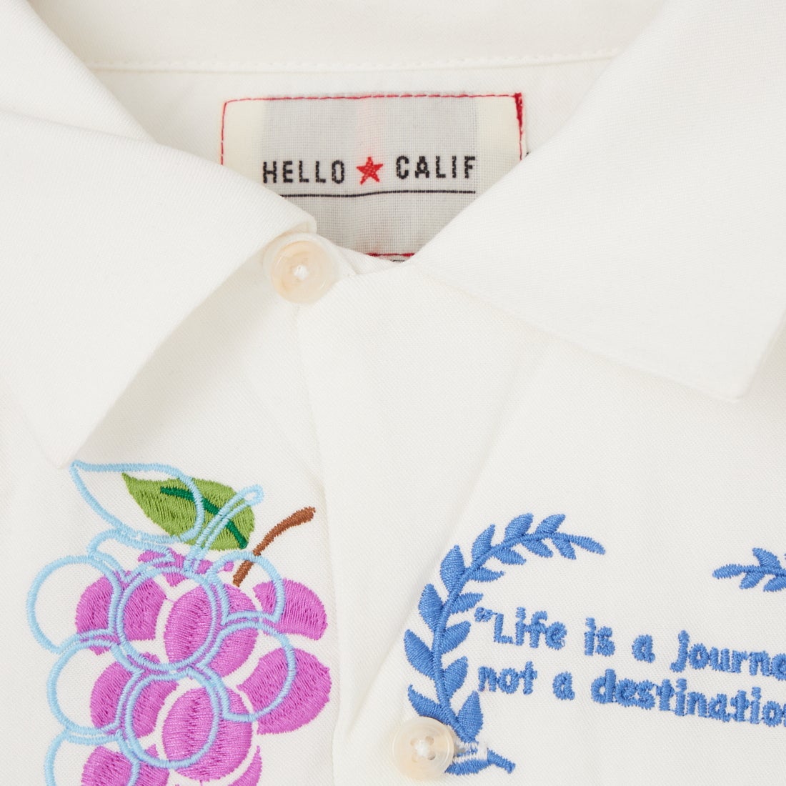 HELLO CALIF [ハローカリフ] パッチワークエンブロイドシャツ [662006] WHITE
