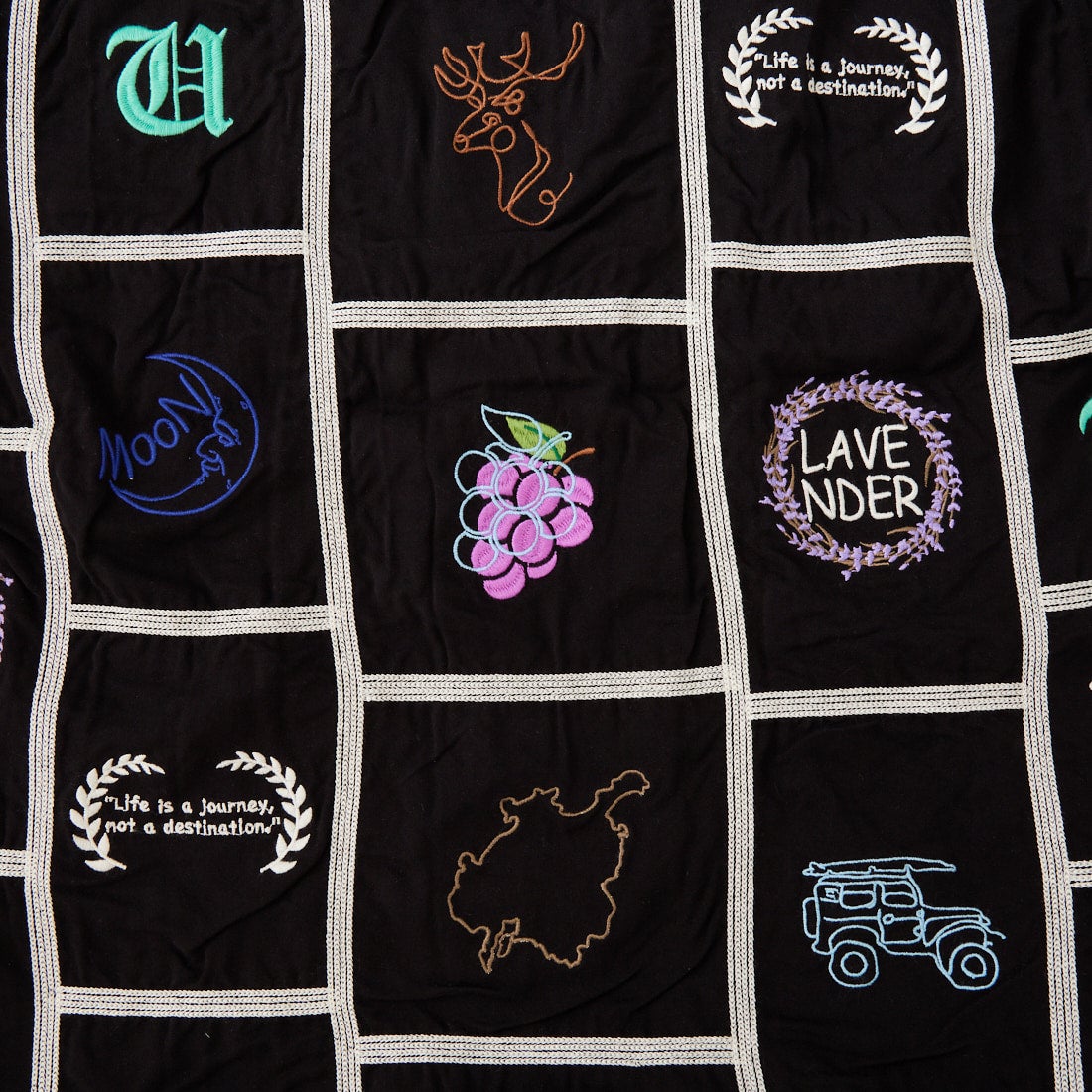 HELLO CALIF [ハローカリフ] パッチワークエンブロイドシャツ [662006] BLACK