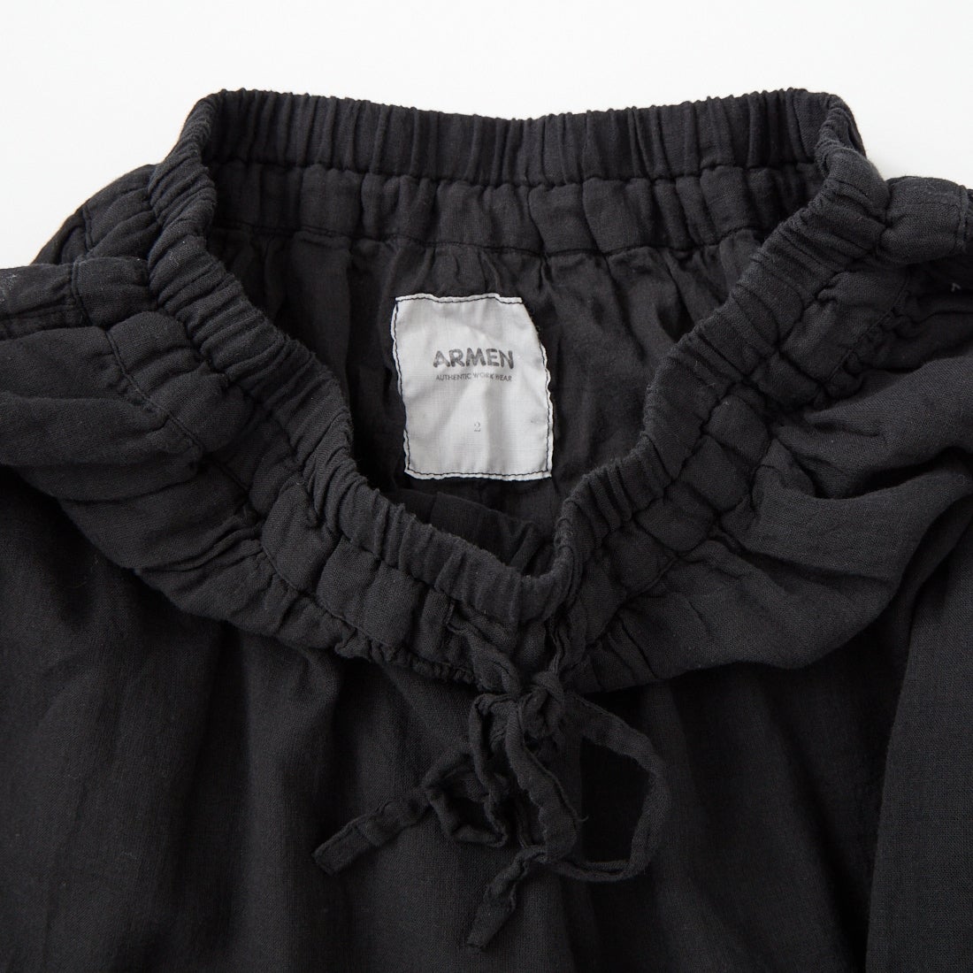 ARMEN [アーメン] シングルガーゼ オーバーダイギャザーパンツ [INAM2644GD] 9900 BLACK
