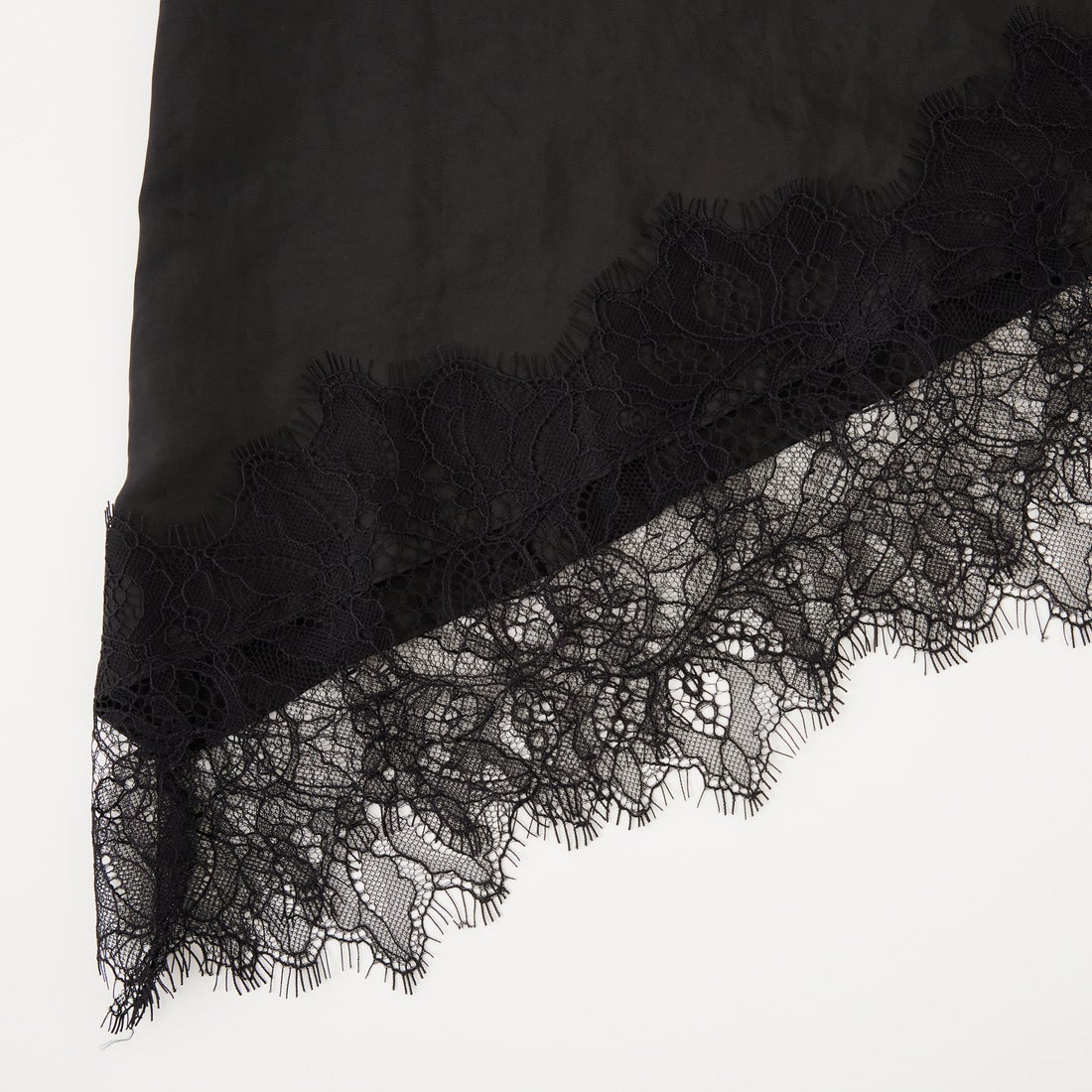 CLOCHE [クロシェ] アシンメトリーレースキャミワンピース [65285711] ﾌﾞﾗｯｸ