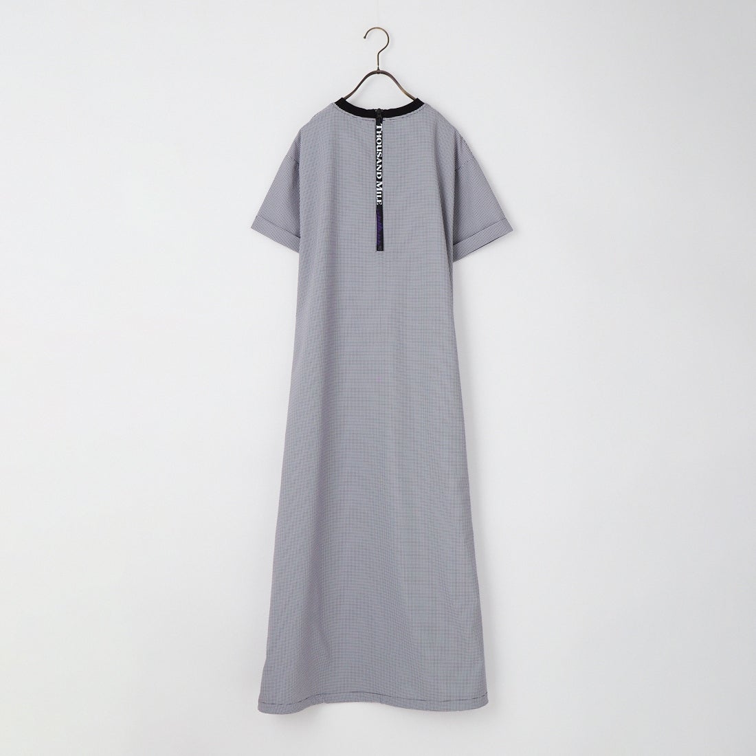 THOUSAND MILE [サウザンド マイル] 別注 ハイエアー バックジップ チェックショートスリーブワンピース [TM261CK50832-JF] 91 BLK CK