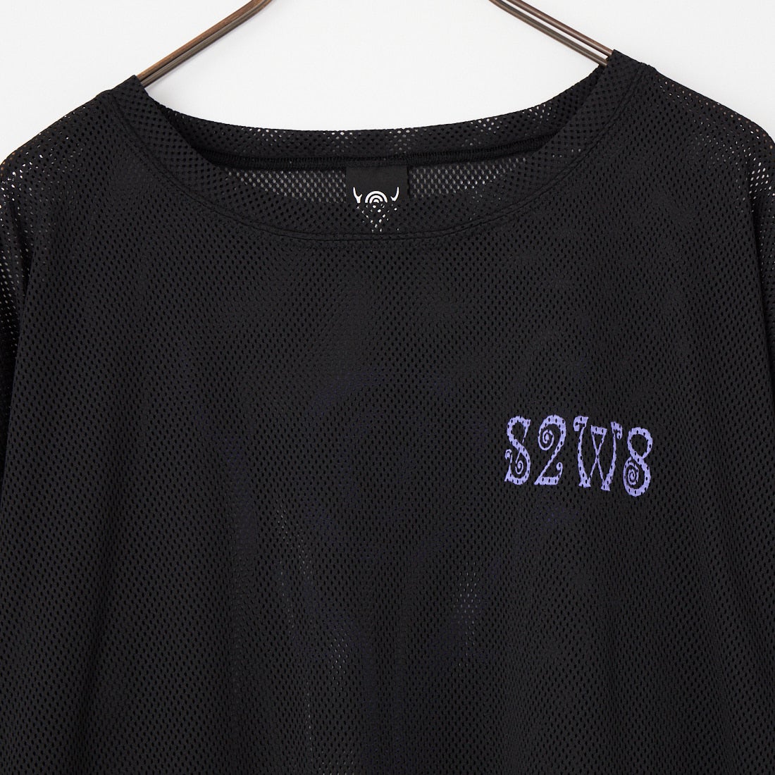 South2West8 [サウスツーウエストエイト] ロングスリーブ クルーネックメッシュTシャツ [SX720] D BLACK