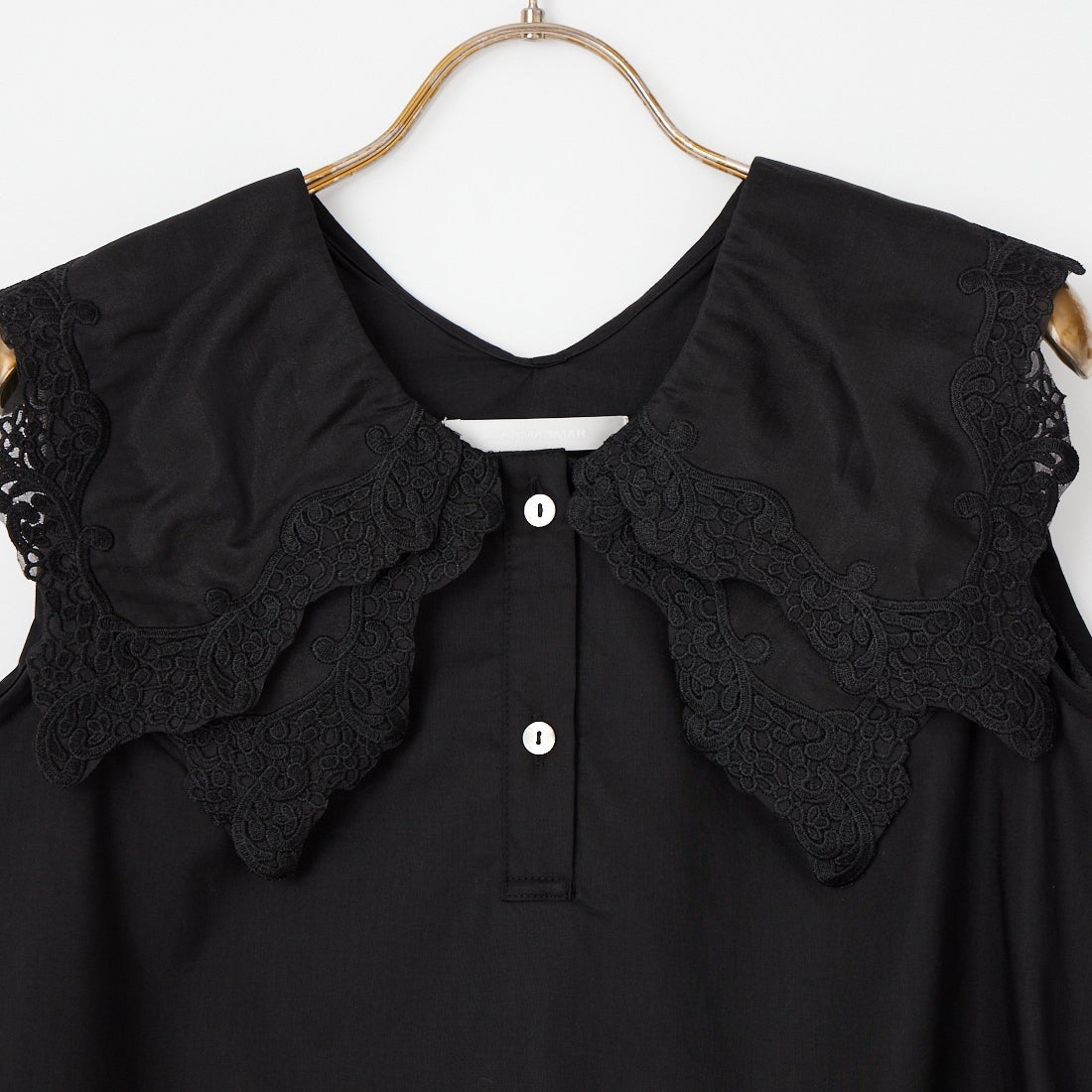 MARMARMAR [マーマーマー] レースカラーノースリーブシャツ [1-830102] 99 BLACK