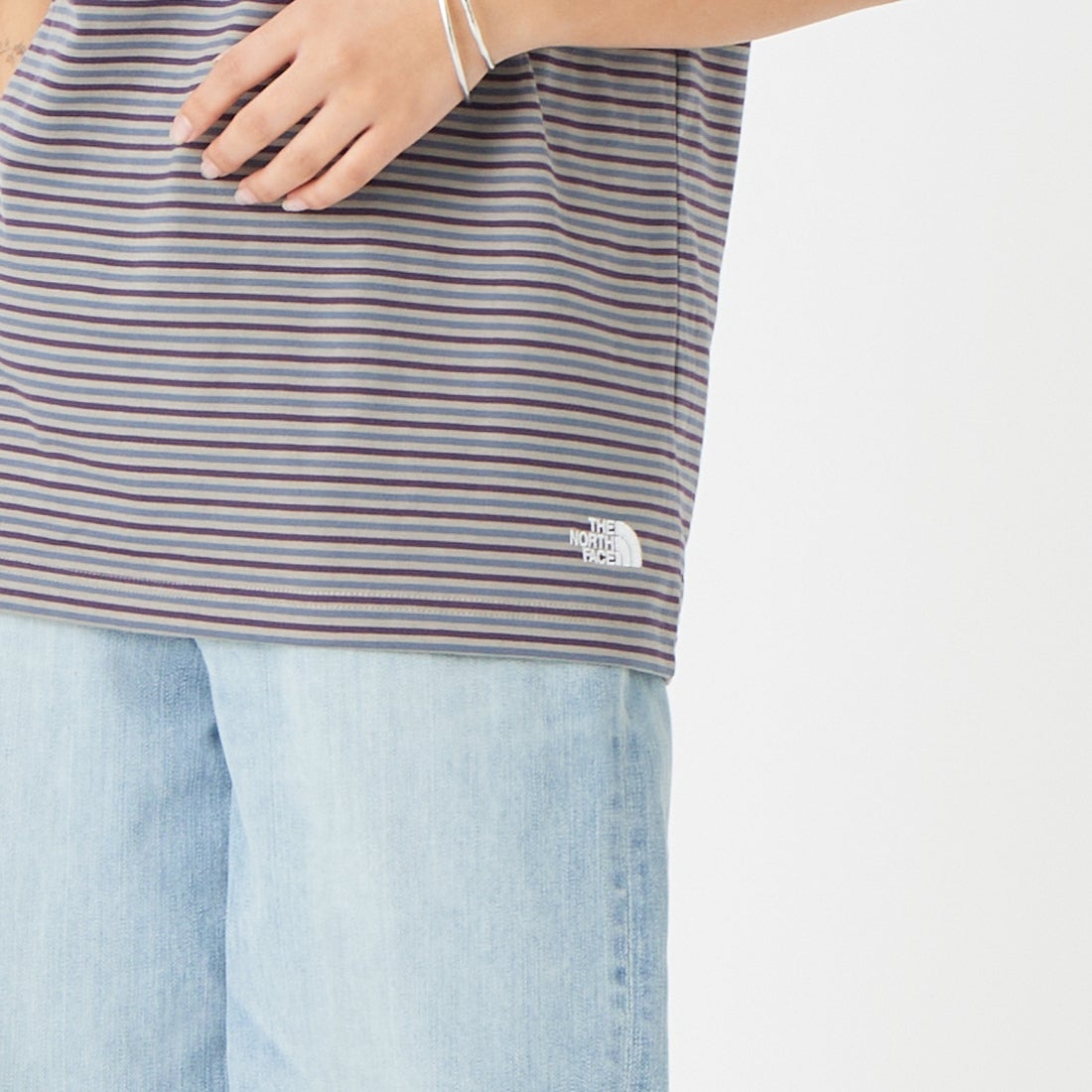 THE NORTH FACE [ザ ノースフェイス] ショートスリーブ フラッシュドライボーダーTシャツ [NT32639] ST &&モデル身長：162cm 着用サイズ：S&&