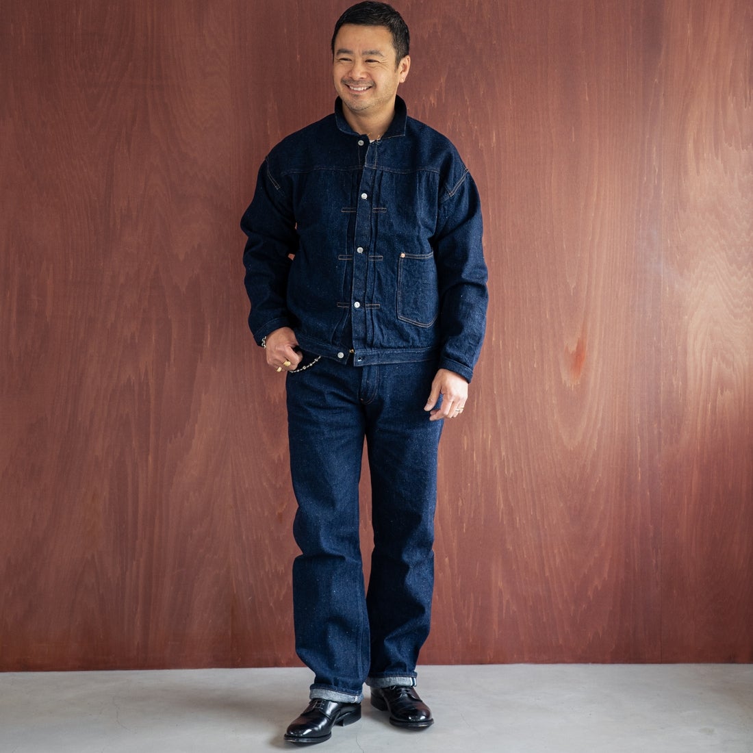 JOHN MUNG DENIM [ジョン マン デニム] 1920s デニムジャケット [JOHNMUNG-DNM-JKT-4] ONE WASH &&モデル身長：177cm 着用サイズ：44&&