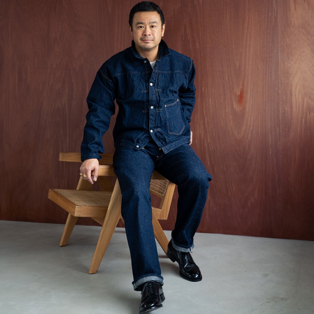 JOHN MUNG DENIM [ジョン マン デニム] 1920s デニムジャケット [JOHNMUNG-DNM-JKT-4] ONE WASH &&モデル身長：177cm 着用サイズ：44&&