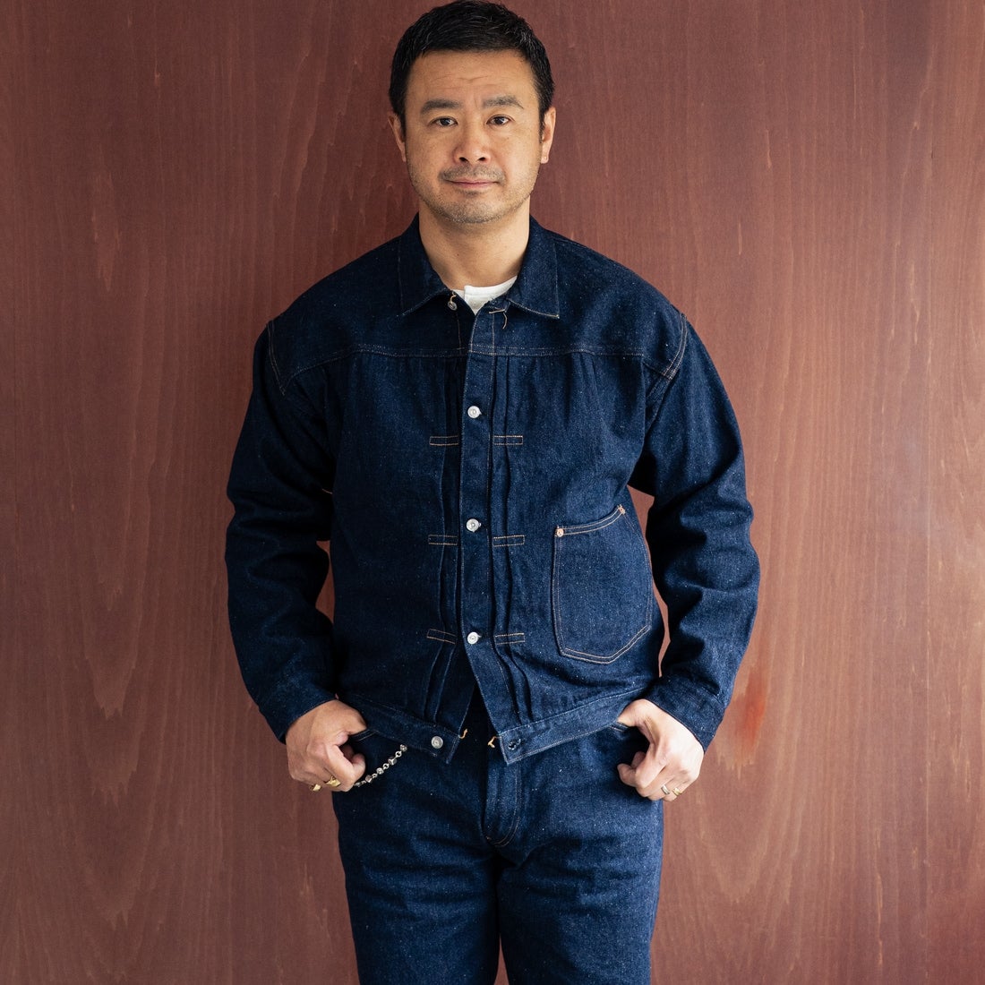 JOHN MUNG DENIM [ジョン マン デニム] 1920s デニムジャケット [JOHNMUNG-DNM-JKT-4] ONE WASH &&モデル身長：177cm 着用サイズ：42&&