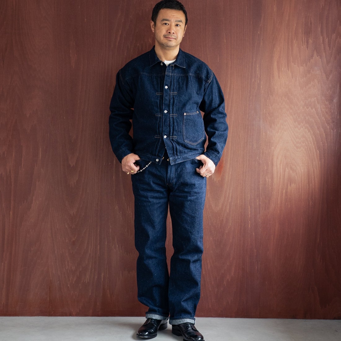 JOHN MUNG DENIM [ジョン マン デニム] 1920s デニムジャケット [JOHNMUNG-DNM-JKT-4] ONE WASH &&モデル身長：177cm 着用サイズ：42&&