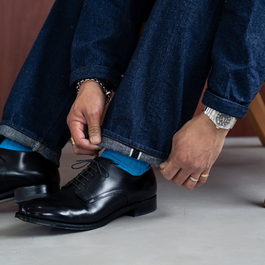 JOHN MUNG DENIM [ジョン マン デニム] 1920s デニムパンツ [JOHNMUNG-DNM-PANTS-5] ONE WASH &&モデル身長：177cm 着用サイズ：34&&