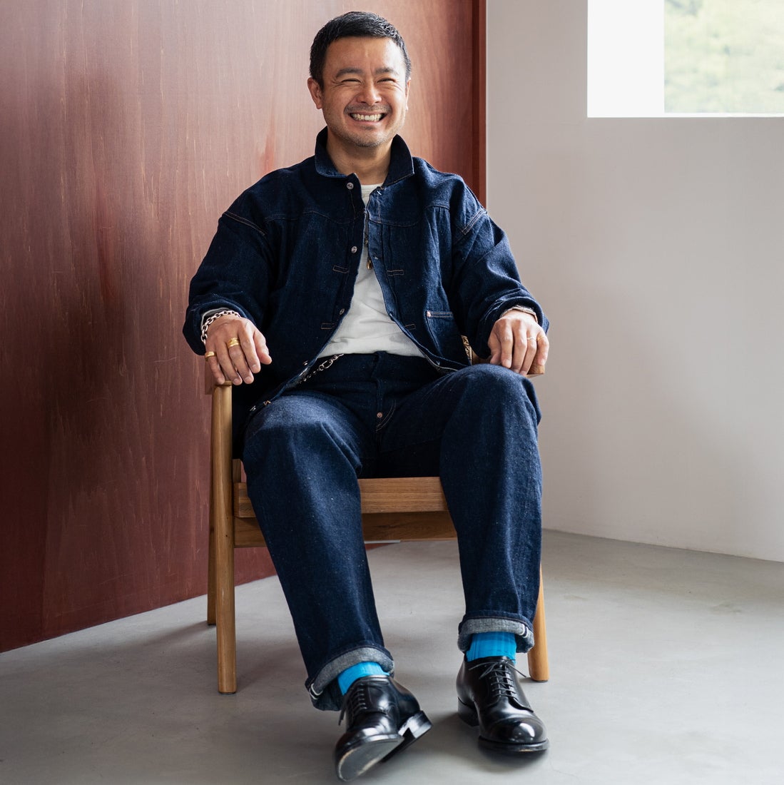 JOHN MUNG DENIM [ジョン マン デニム] 1920s デニムパンツ [JOHNMUNG-DNM-PANTS-5] ONE WASH &&モデル身長：177cm 着用サイズ：34&&