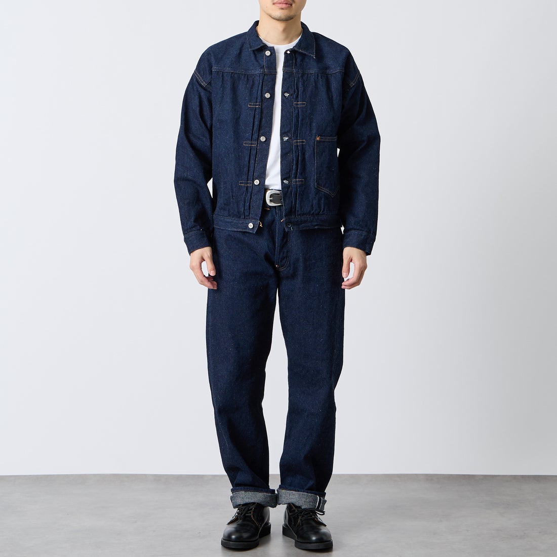 JOHN MUNG DENIM [ジョン マン デニム] 1920s デニムパンツ [JOHNMUNG-DNM-PANTS-5] ONE WASH &&モデル身長：168cm 着用サイズ：31&&