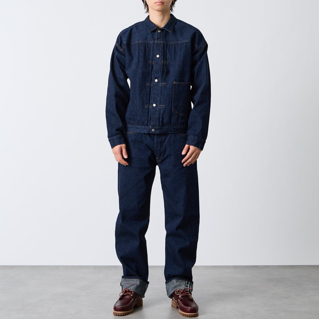 JOHN MUNG DENIM [ジョン マン デニム] 1920s デニムパンツ [JOHNMUNG-DNM-PANTS-5] ONE WASH &&モデル身長：177cm 着用サイズ：32&&