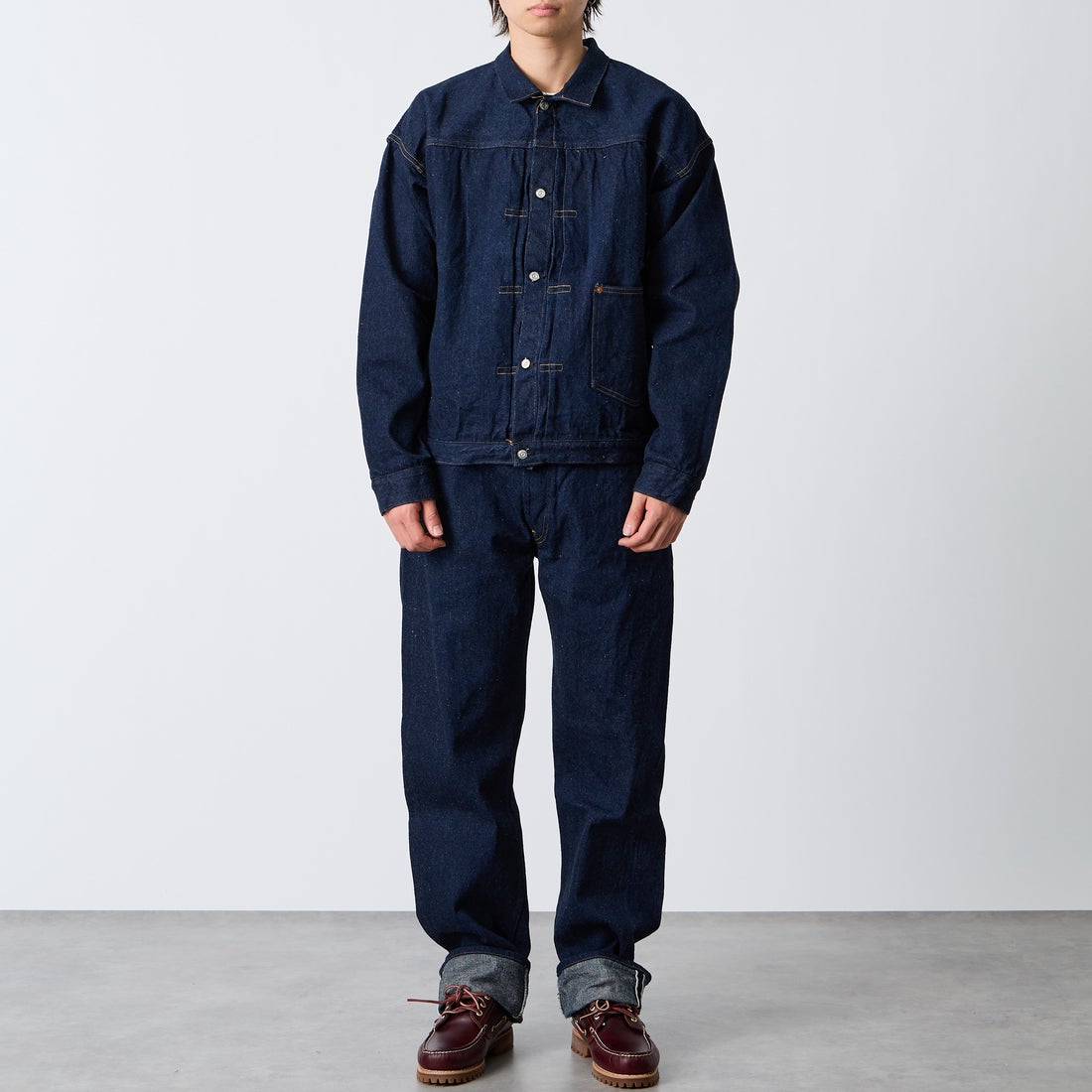 JOHN MUNG DENIM [ジョン マン デニム] 1920s デニムパンツ [JOHNMUNG-DNM-PANTS-5] ONE WASH &&モデル身長：177cm 着用サイズ：33&&