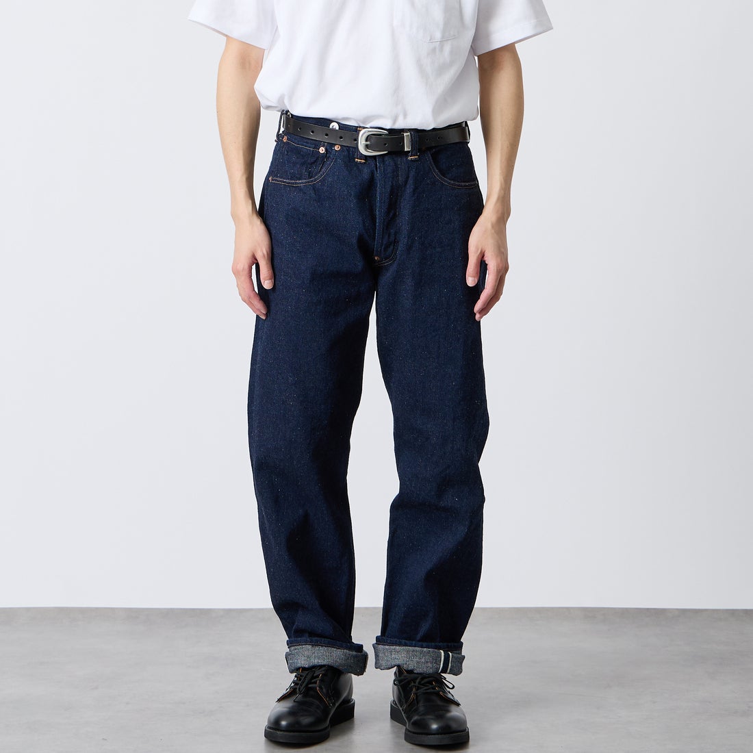 JOHN MUNG DENIM [ジョン マン デニム] 1920s デニムパンツ [JOHNMUNG-DNM-PANTS-5] ONE WASH &&モデル身長：168cm 着用サイズ：31&&