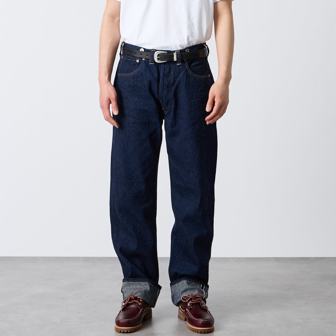 JOHN MUNG DENIM [ジョン マン デニム] 1920s デニムパンツ [JOHNMUNG-DNM-PANTS-5] ONE WASH &&モデル身長：177cm 着用サイズ：32&&