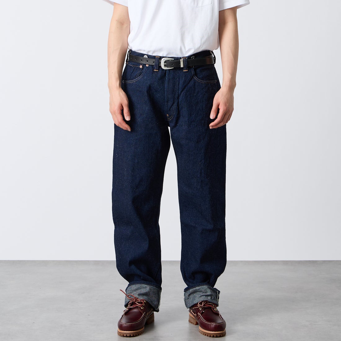 JOHN MUNG DENIM [ジョン マン デニム] 1920s デニムパンツ [JOHNMUNG-DNM-PANTS-5] ONE WASH &&モデル身長：177cm 着用サイズ：33&&