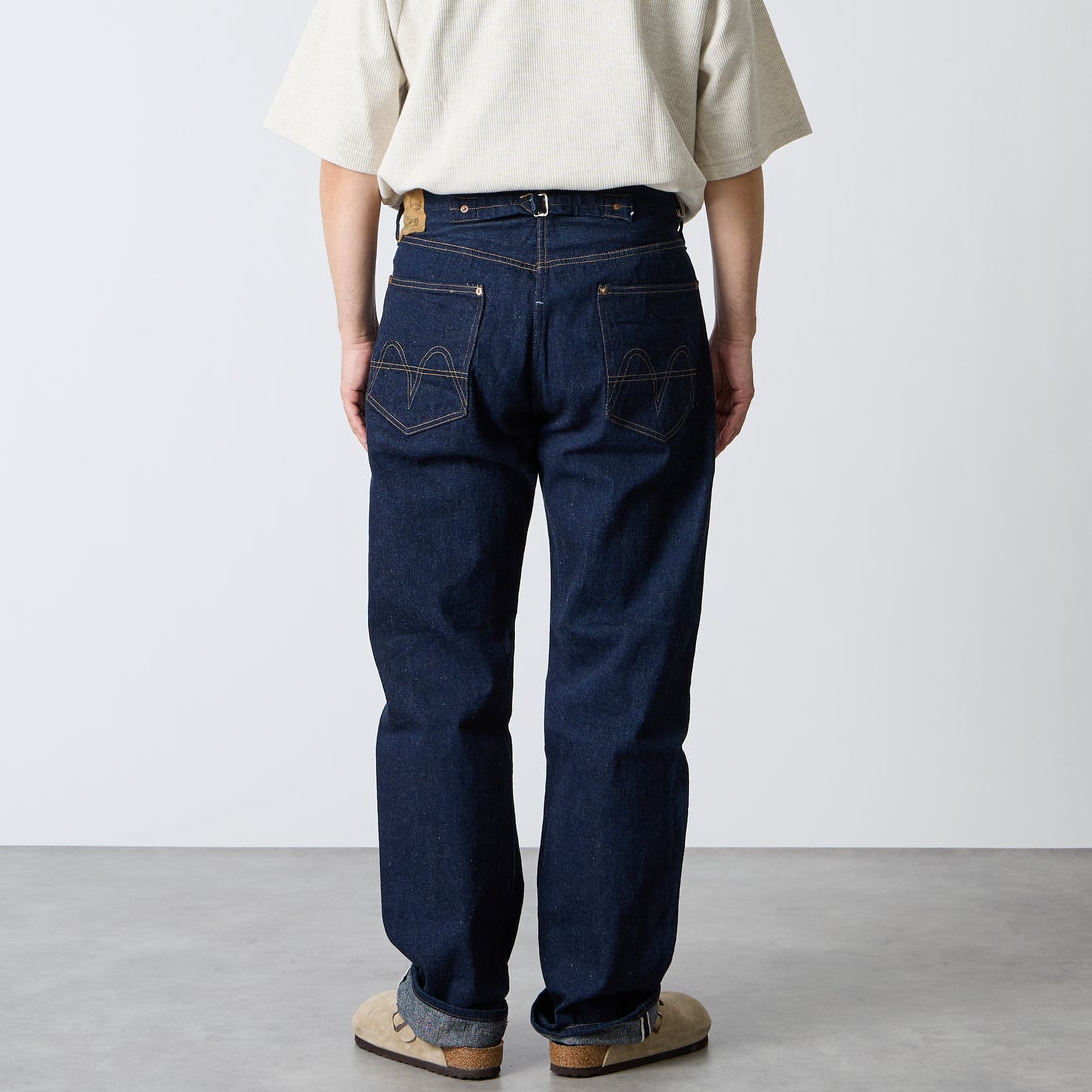 JOHN MUNG DENIM [ジョン マン デニム] 1920s デニムパンツ [JOHNMUNG-DNM-PANTS-5] ONE WASH &&モデル身長：180cm 着用サイズ：36&&