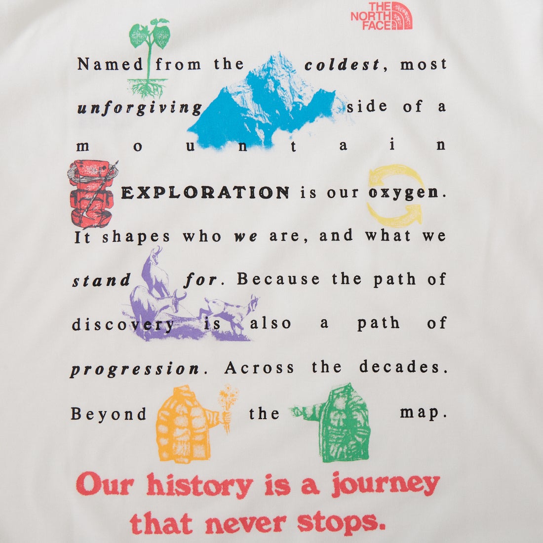 THE NORTH FACE [ザ ノースフェイス] ショートスリーブ ジャーニーヒストリーTシャツ [NT32643] W